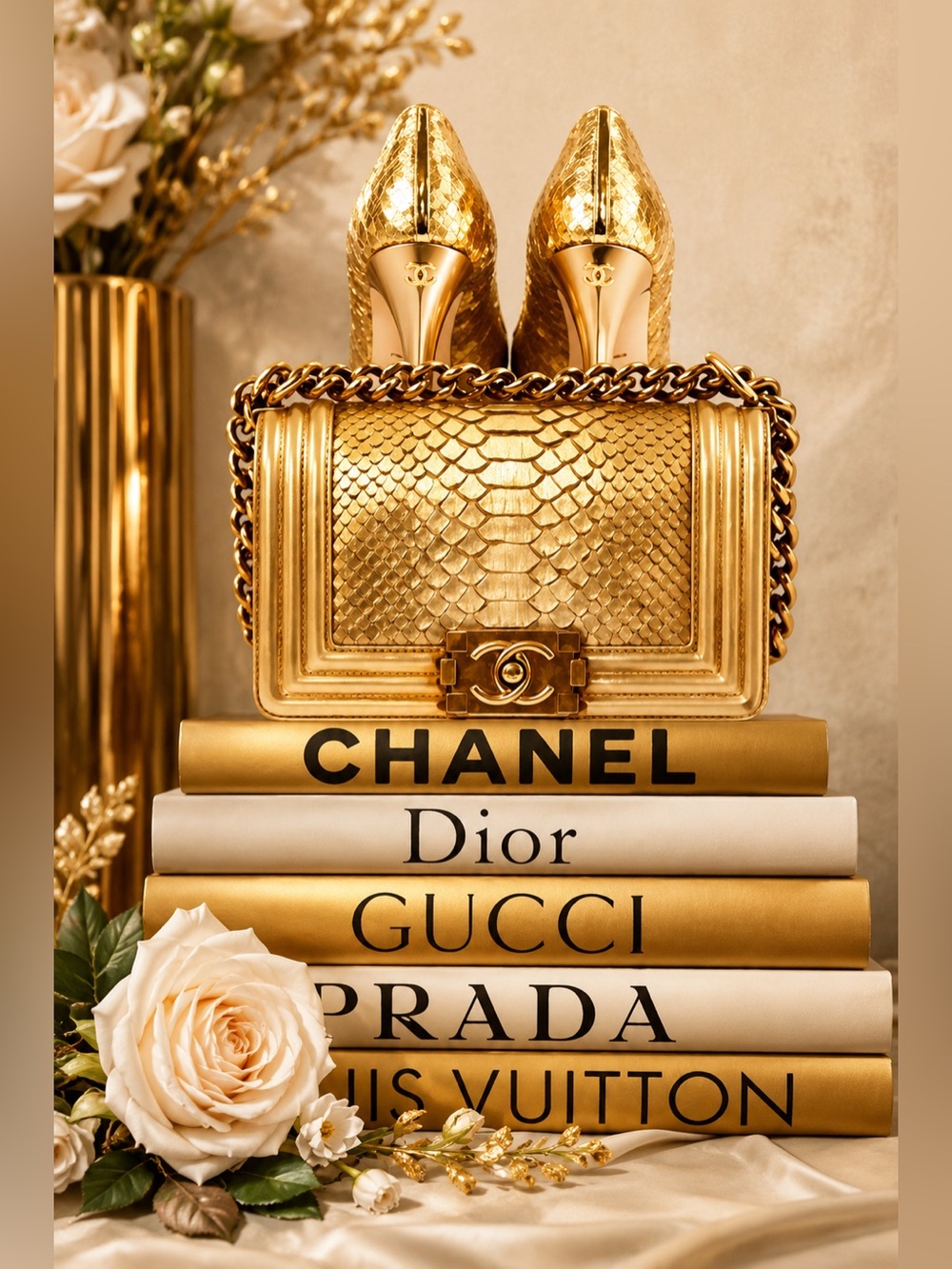 Pick 5 Coco Chanel Inspired Gallery Wall Art | Gold Black Luxury Home Decor